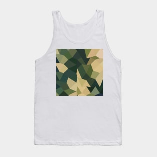 Dark Olive Green Abstract Low Polygon Background Tank Top